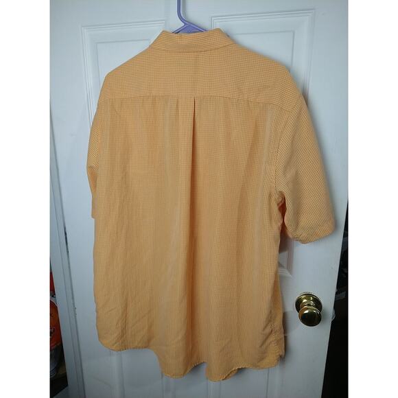 Croft&Barrow Men's XL Shirt Orange Check Short Sleeve Button Front Pocket Casual - Picture 7 of 7